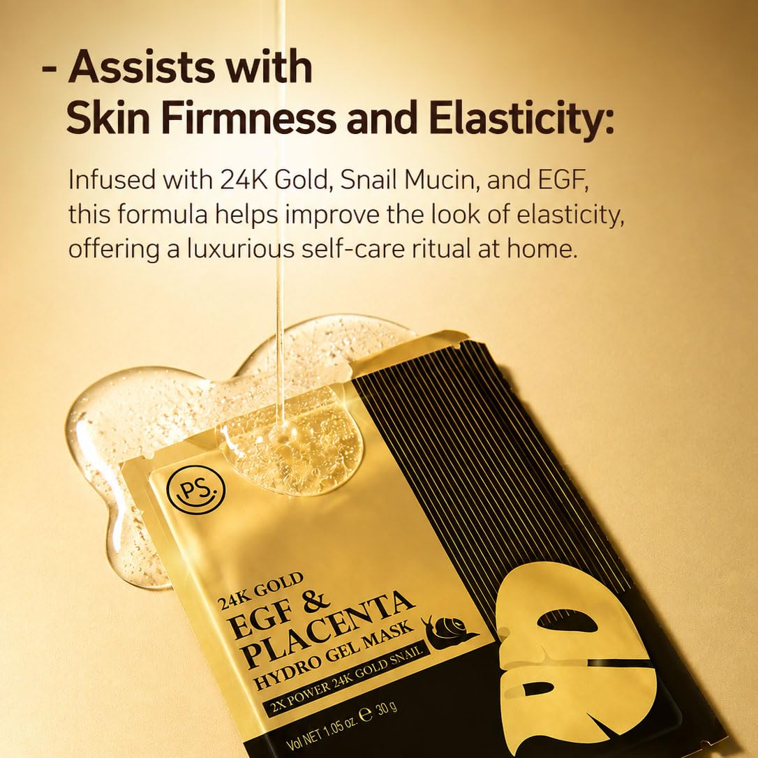 Amazon.com : PRETTYSKIN 24K Gold Snail Mucin Hydrogel Face Mask
